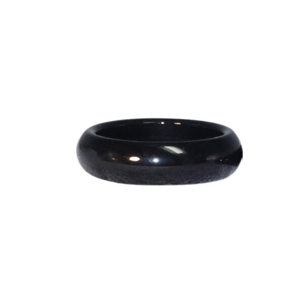 Jade - Black Jade Band Rings Regular and Narrow Widths:  Available in Sizes 6 - 10 - Image 2