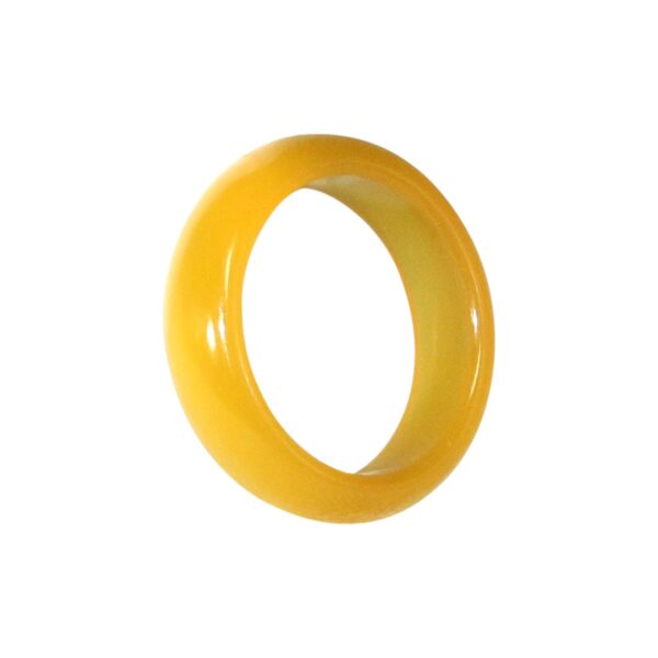 Jade - Yellow Shades Jade Band Rings: Available in Sizes 6 thru 10 - Image 2