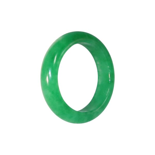Jade - Light and Dark Kelly Green Jade Band Rings:  Available in Sizes 6 - 7.75 - Image 2