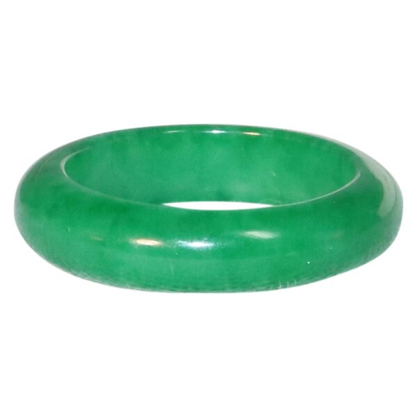 Jade - Light and Dark Kelly Green Jade Band Rings:  Available in Sizes 6 - 7.75 - Image 3