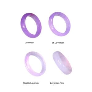 Four lavender jade rings, different shades.