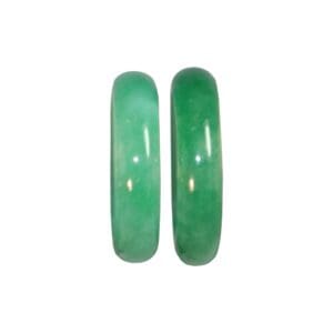 Two green jade rings side by side.