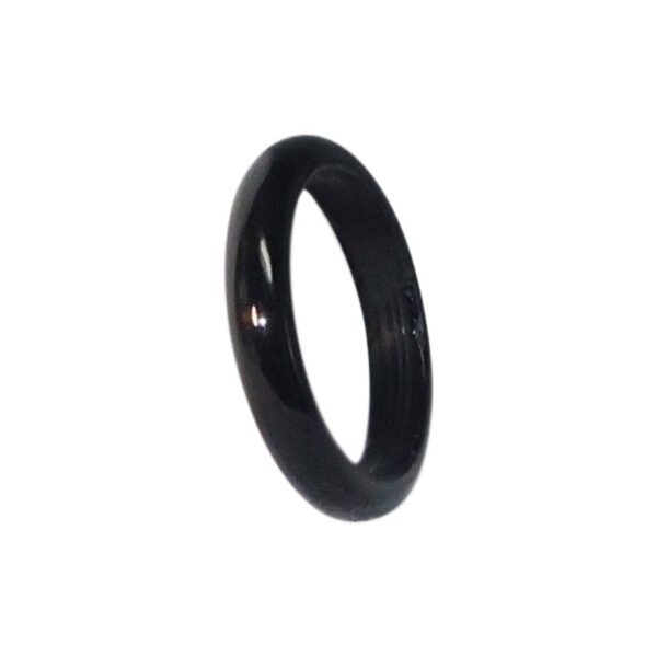 Jade - Black Jade Band Rings Regular and Narrow Widths:  Available in Sizes 6 - 10 - Image 4