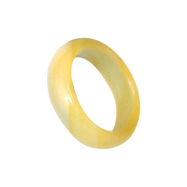 Jade - Yellow Shades Jade Band Rings: Available in Sizes 6 thru 10 - Image 4