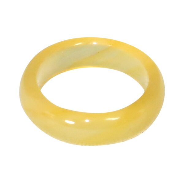 Jade - Yellow Shades Jade Band Rings: Available in Sizes 6 thru 10 - Image 7
